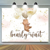 Lofaris A Cute Teddy Bear with Balloons Baby Shower Backdrop